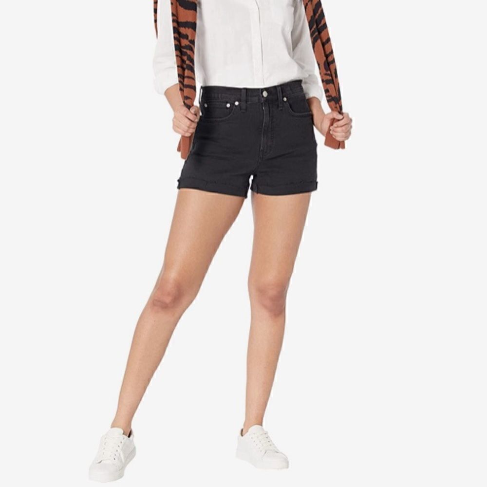 MADEWELL high rise black Denim shorts - Raw hem Edition